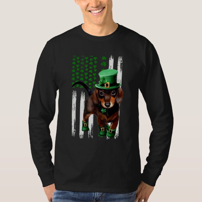 Dackel Dog St Patrick's Day T-Shirt (Vorderseite)
