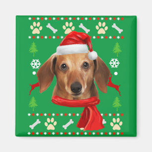 Dackel Dog Ugly Weihnachten Magnet