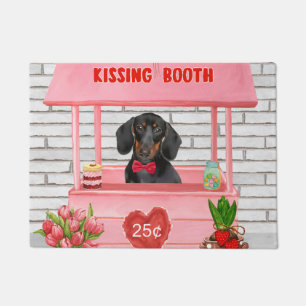 Dackel Dog Valentine's Day Kissing Booth Fußmatte