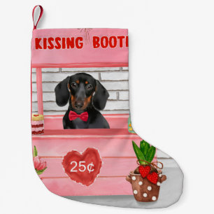 Dackel Dog Valentine's Day Kissing Booth Kleiner Weihnachtsstrumpf