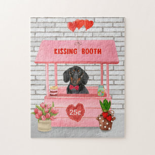 Dackel Dog Valentine's Day Kissing Booth Puzzle