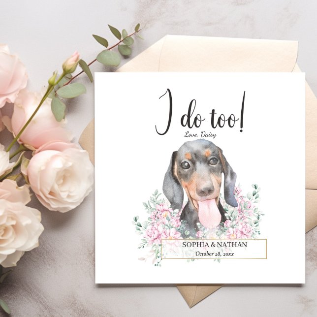 Dackel Dog Wedding Cocktail Napkins Serviette (Von Creator hochgeladen)