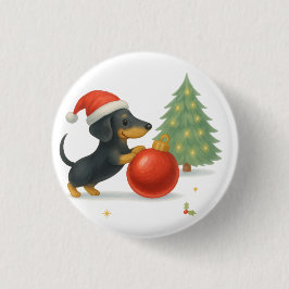 Dackel Dog Weihnachtsgeschenk Button