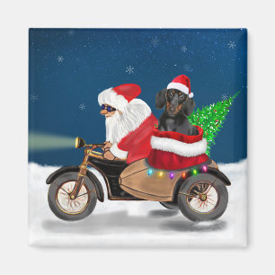 Dackel Dog Weihnachtsmann Magnet
