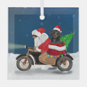 Dackel Dog Weihnachtsmann Ornament Aus Glas