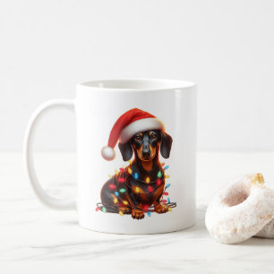 Dackel Dog Welpe Weihnachten Kaffeetasse