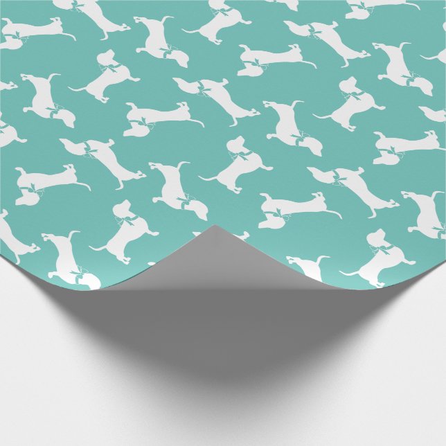 Dackel Dog Wrapping Paper Dackel Welpe Geschenkpapier (Ecke)
