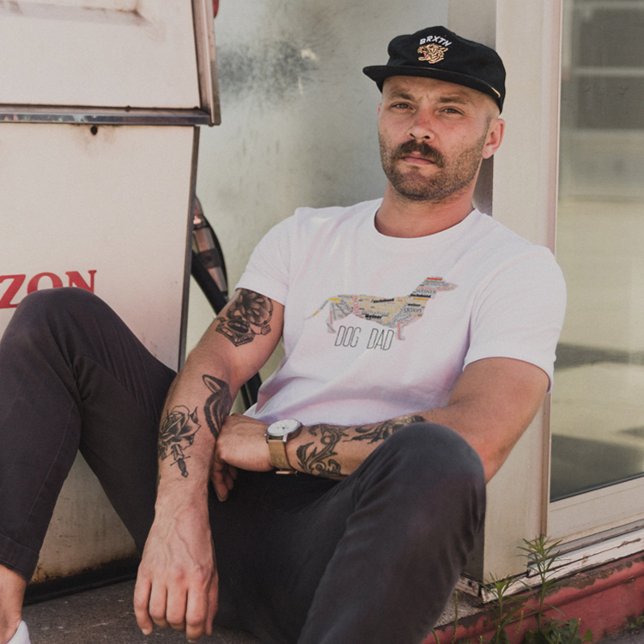 Dackel Doxin Dackel Dackel Dog Vater Retro Grunge T-Shirt (Von Creator hochgeladen)