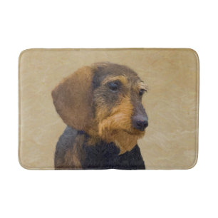 Dackel (Drahthaar) Gemälde Original Hundekunst Badematte