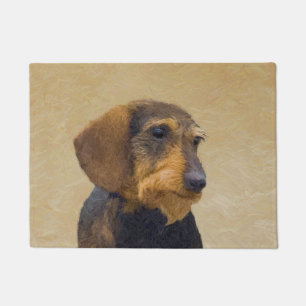 Dackel (Drahthaar) Gemälde Original Hundekunst Fußmatte