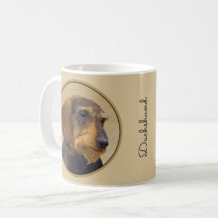 Dackel (Drahthaar) Gemälde Original Hundekunst Kaffeetasse