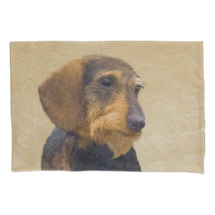 Dackel (Drahthaar) Gemälde Original Hundekunst Kissenbezug