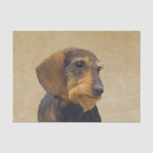Dackel (Drahthaar) Gemälde Original Hundekunst Seidenpapier