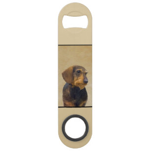 Dackel (Drahthaar) Gemälde Original Hundekunst Speed Flaschenöffner