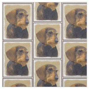 Dackel (Drahthaar) Gemälde Original Hundekunst Stoff