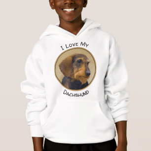 Dackel (Drahthaar) Malerei Original Dog Art Hoodie