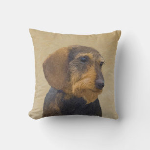 Dackel (Drahthaar) Malerei Original Dog Art Kissen