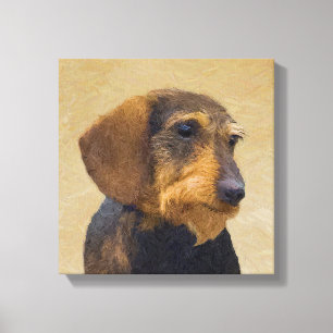 Dackel (Drahthaar) Malerei Original Dog Art Leinwanddruck