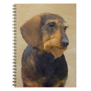 Dackel (Drahthaar) Malerei Original Dog Art Notizblock