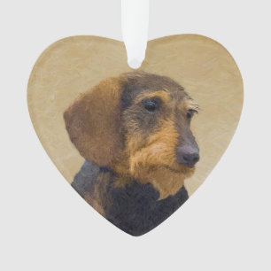 Dackel (Drahthaar) Malerei Original Dog Art Ornament