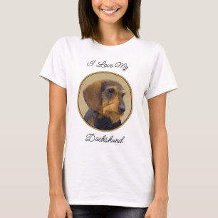 Dackel (Drahthaar) Malerei Original Dog Art T-Shirt