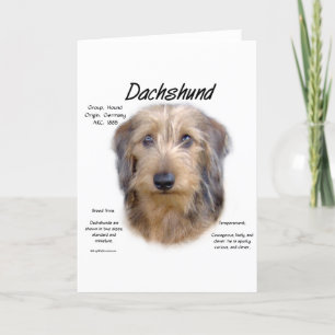 Dackel (Drahthaarterrier) Historisches Design Feiertagskarte