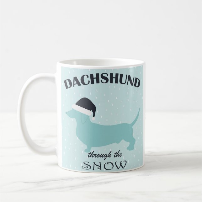 Dackel durch das sonnige Weihnachtsfest Kaffeetasse (Links)