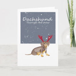 Dackel durch den Schnee Feiertagskarte
