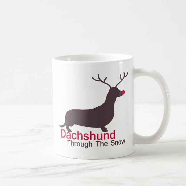 Dackel durch den Schnee Kaffeetasse (Rechts)