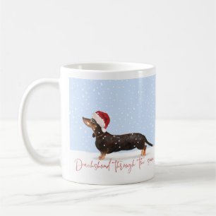 DACKEL DURCH DEN SCHNEE Niedliche Weihnachten Kaffeetasse