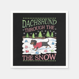 Dackel durch den Schnee Serviette