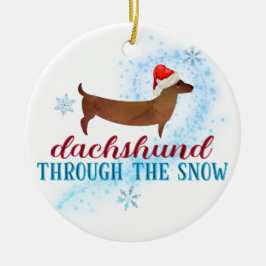 Dackel durch den Schnee Weihnachten Weihnachten Keramik Ornament