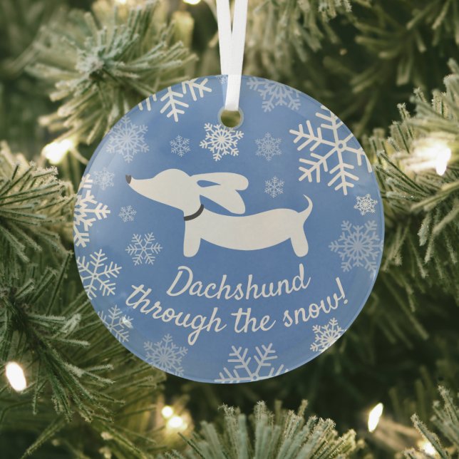 Dackel durch den Schnee Weihnachtsbaum Ornament Aus Glas (InSitu)