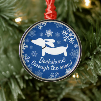 Dackel durch den Schnee Weihnachtsbaum Ornament Aus Metall