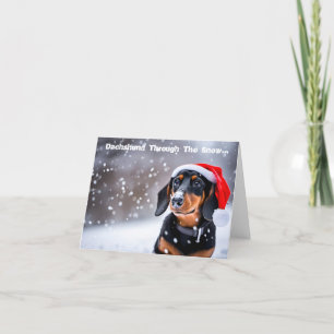 Dackel durch den Schnee... Weihnachtskarte Feiertagskarte