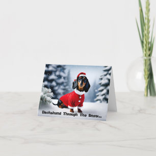 Dackel durch den Schnee... Weihnachtskarte Feiertagskarte
