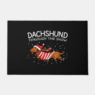 Dackel durch den schneewitzigen Hund Weihnachten Fußmatte