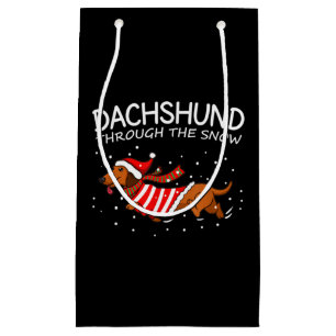 Dackel durch den schneewitzigen Hund Weihnachten Kleine Geschenktüte