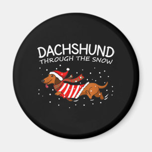Dackel durch den schneewitzigen Hund Weihnachten Magnet