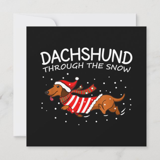 Dackel durch den schneewitzigen Hund Weihnachten Mitteilungskarte (Vorderseite)
