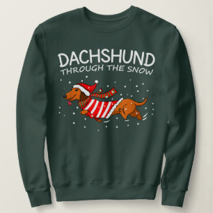 Dackel durch den schneewitzigen Hund Weihnachten Sweatshirt