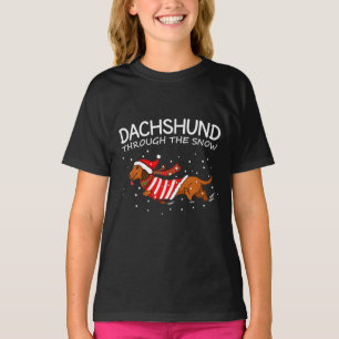 Dackel durch den schneewitzigen Hund Weihnachten T-Shirt