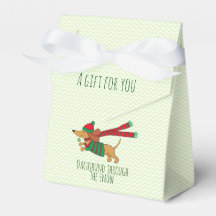 Dackel durch die Schneeschlittenfavorisierbox