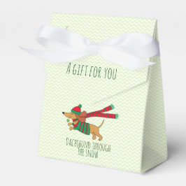 Dackel durch die Schneeschlittenfavorisierbox Geschenkschachtel