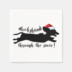 Dackel durch die Weihnachtsfeiertage Serviette
