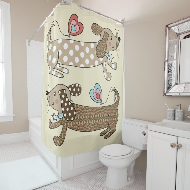 Dackel Duschvorhang (Beispiel)