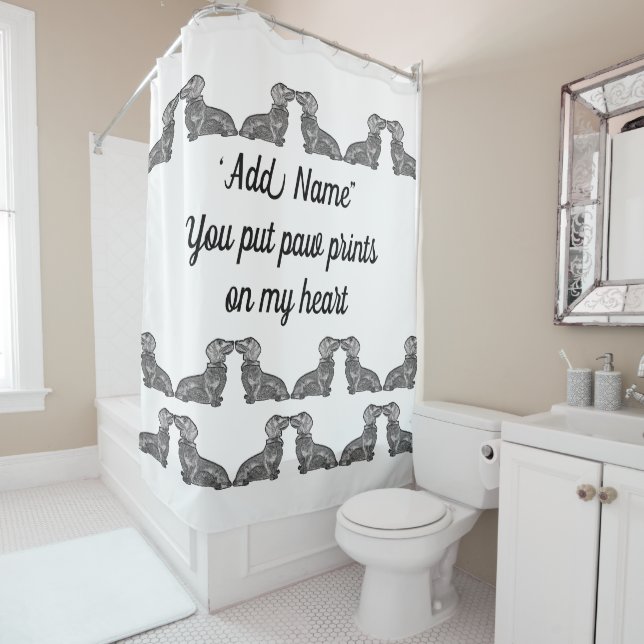 Dackel Duschvorhang (Beispiel)