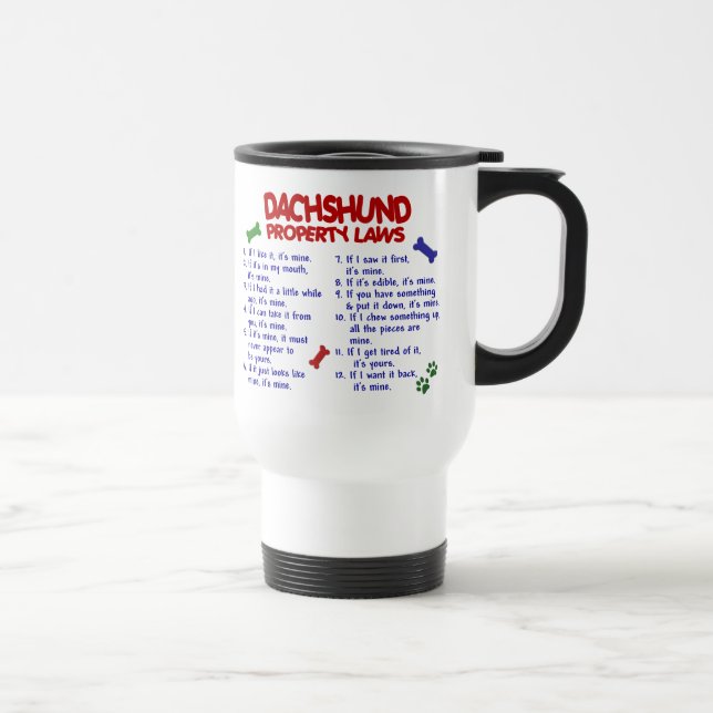 Dackel-Eigentums-Gesetze 2 Reisebecher (Rechts)