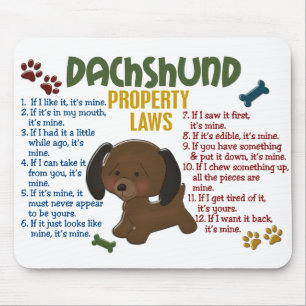 Dackel-Eigentums-Gesetze 4 Mousepad