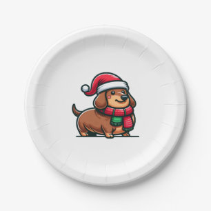 Dackel Elegance Weihnachtsvorfreude Klassisch Pappteller